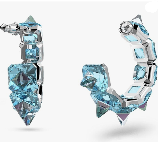 Swarovski Ortyx hoop earrings, Blue