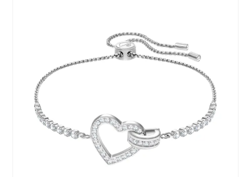 Swarovski Lovely bracelet, white, rhodium plated