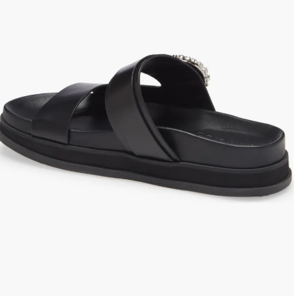 jimmy chooMarga Crystal Buckle Flat Sandal