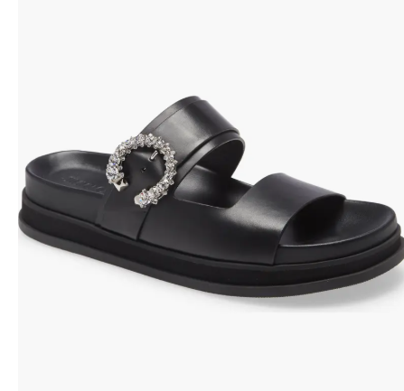 jimmy chooMarga Crystal Buckle Flat Sandal