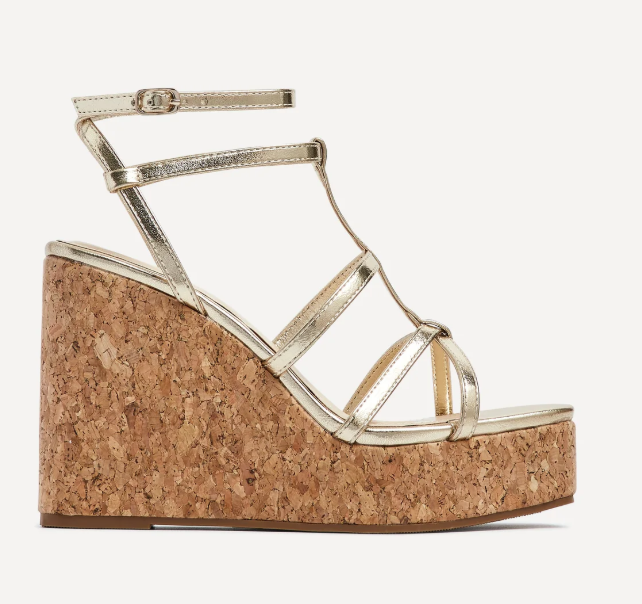 jimmy chooBarbados Gold Strappy Wedges