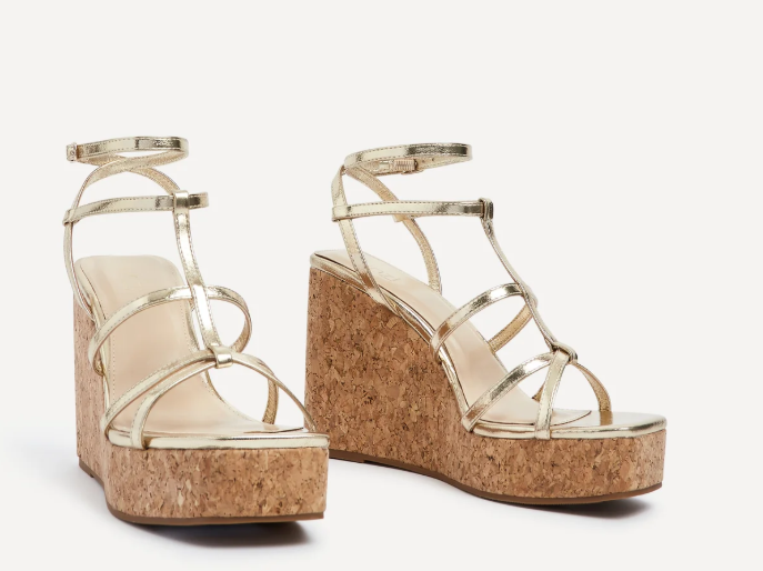 jimmy chooBarbados Gold Strappy Wedges