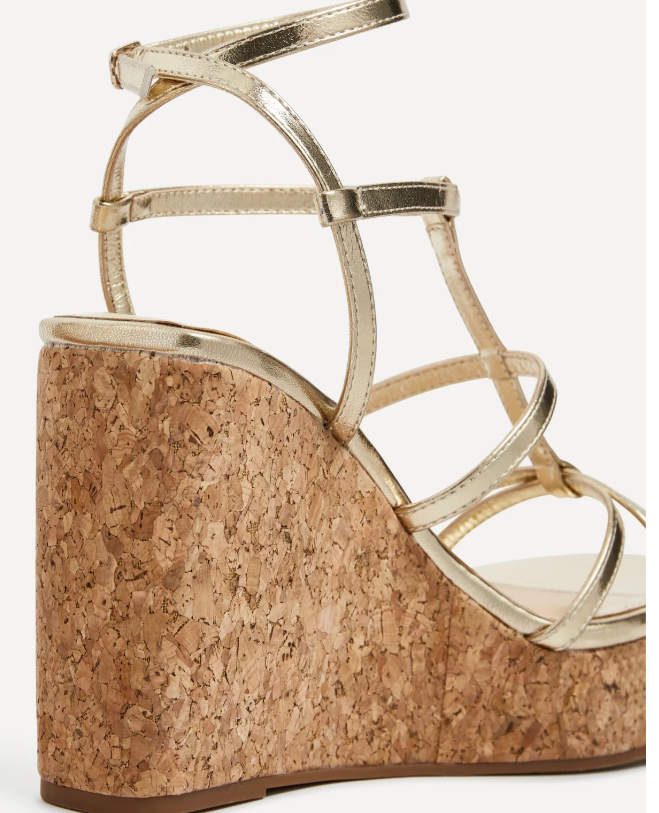 jimmy chooBarbados Gold Strappy Wedges