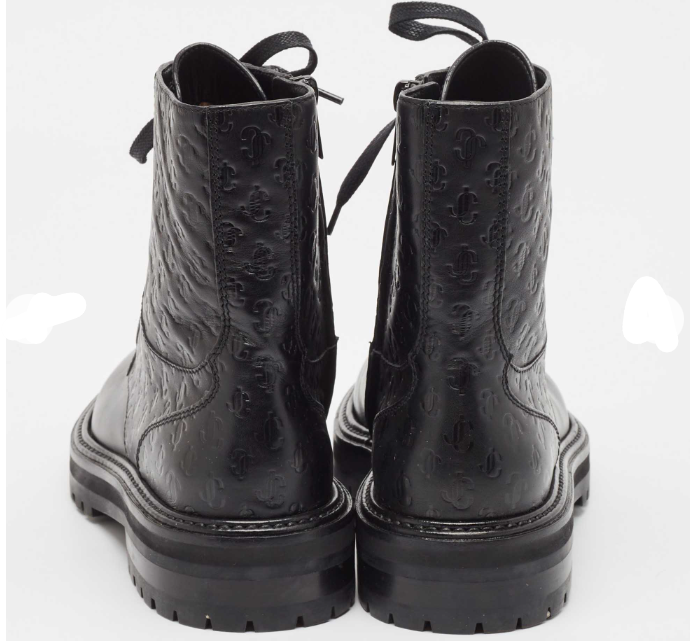 jimmy choo Jimmy Choo Black Leather Cora Combat Boots