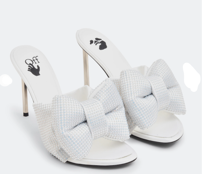 off whiteBow mules