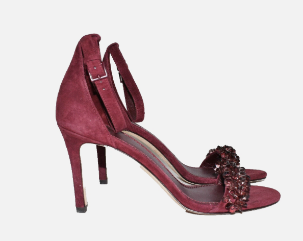 Tory BurchLogan Suede Ankle Strap Sandal BEAD WINE SUEDE