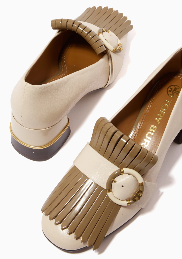 Tory Burch Multi-logo Kiltie 45 Loafers in Leather