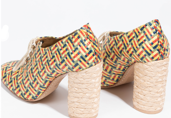 Tory Burch Multicolor Raffia Fabienne Ankle Boots