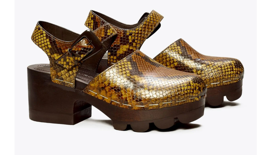 Tory Burch Lug-sole Clog/ Dark Caramel Warm Roccia