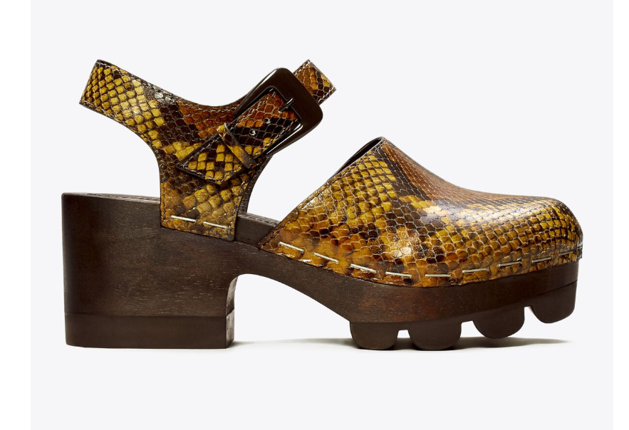 Tory Burch Lug-sole Clog/ Dark Caramel Warm Roccia