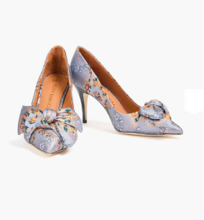 "TORY BURCH Bow-detailed brocade pumps"