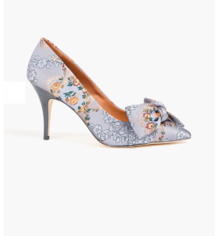 "TORY BURCH Bow-detailed brocade pumps"