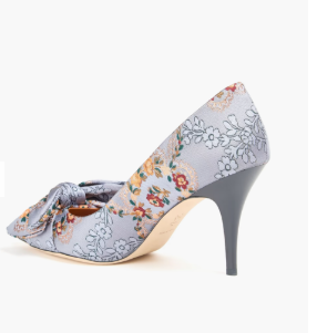 "TORY BURCH Bow-detailed brocade pumps"