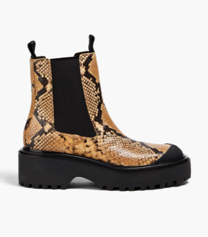 "TORY BURCH Snake-effect leather Chelsea boots"