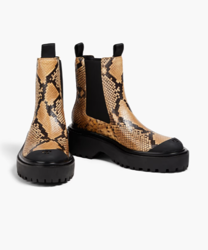 "TORY BURCH Snake-effect leather Chelsea boots"
