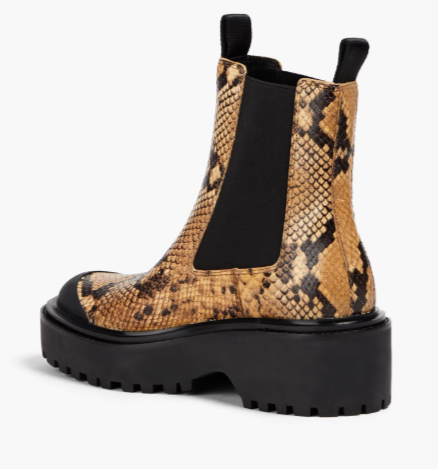 "TORY BURCH Snake-effect leather Chelsea boots"