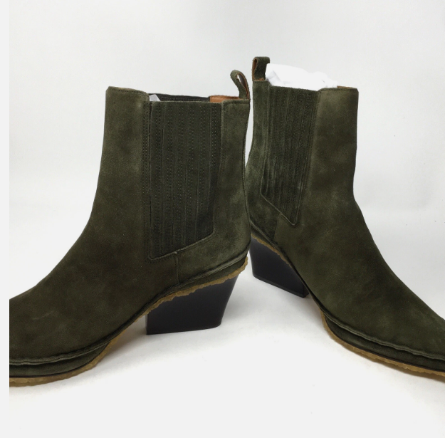Tory Burch Lila Heeled Ankle Boot Nat Suede Color Olive