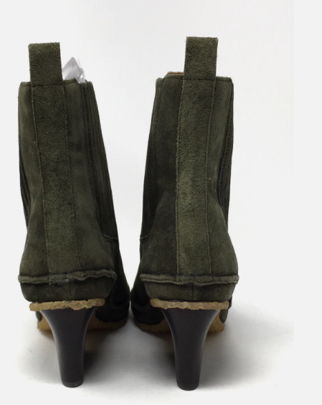 Tory Burch Lila Heeled Ankle Boot Nat Suede Color Olive