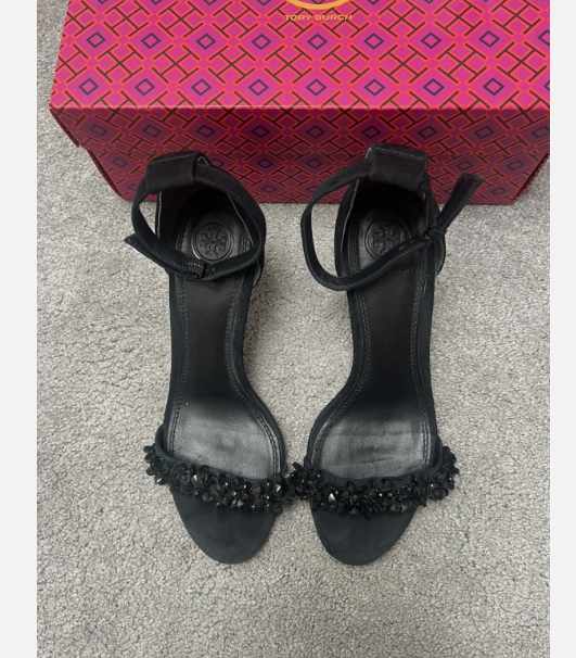 Tory BurchLogan Suede Ankle Strap Sandal BEAD WINE SUEDE
