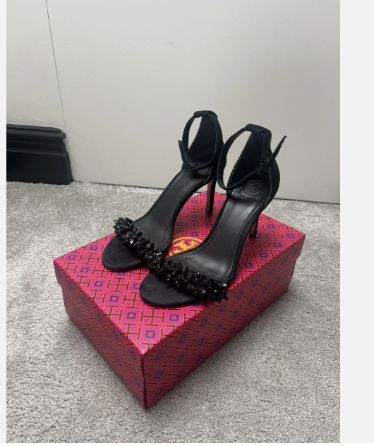 Tory BurchLogan Suede Ankle Strap Sandal BEAD WINE SUEDE