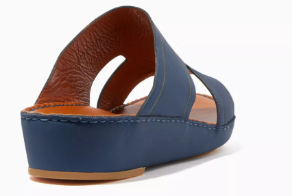 Private Collection  Navy Calfskin Arca Laserato Sandals