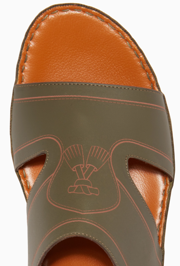 Private Collection  Navy Calfskin Arca Laserato Sandals