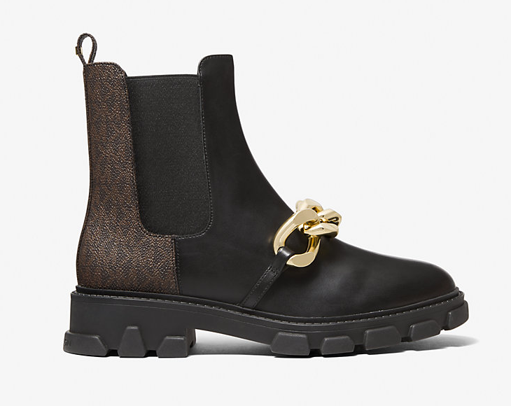 Michael Kors Scarlett Embellished Leather and Logo Boot