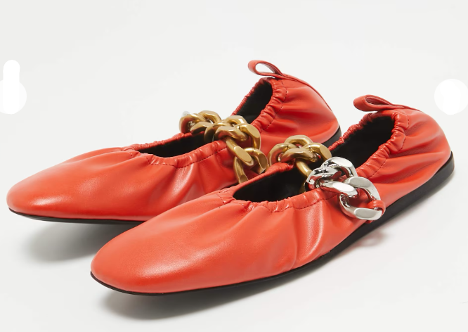 "Stella McCartney Stella McCartney Orange Faux Leather Falabella Soft Ballet"