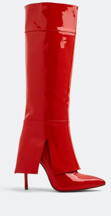 "Andrea Wazen Ida patent boots"