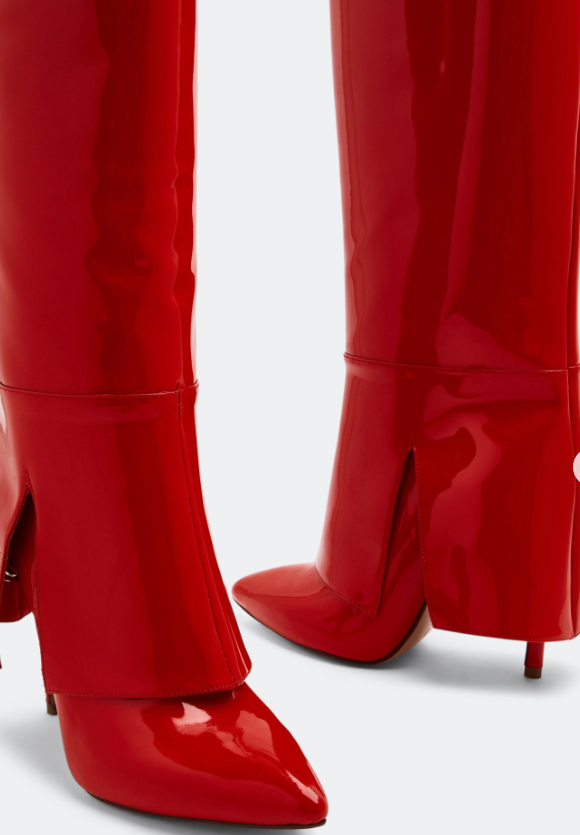 "Andrea Wazen Ida patent boots"