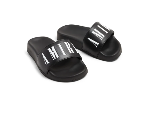AMIRI logo-print round-toe slippers