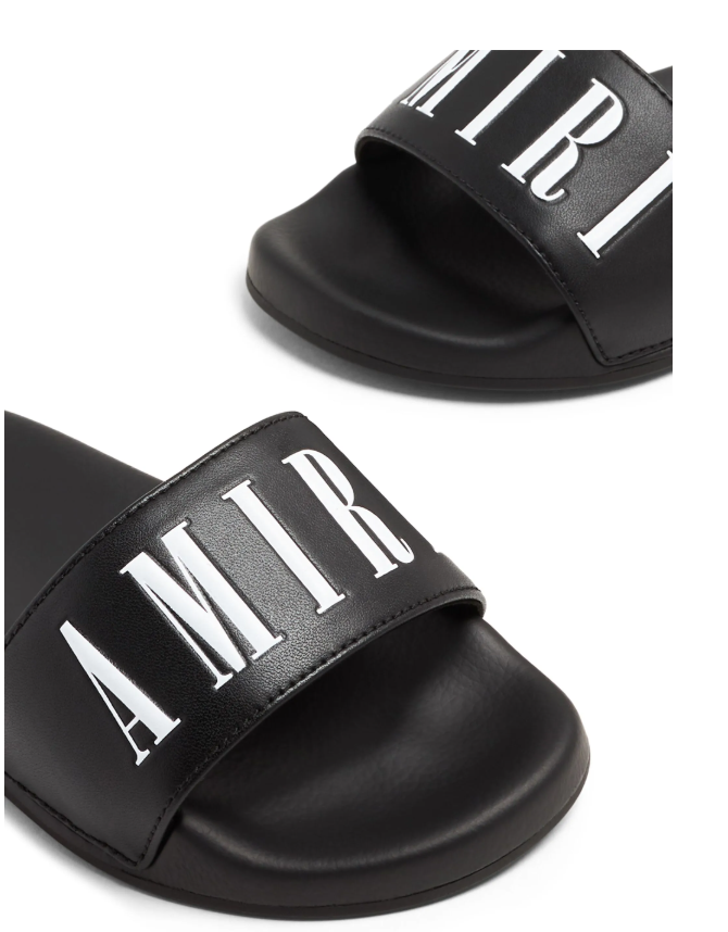 AMIRI logo-print round-toe slippers