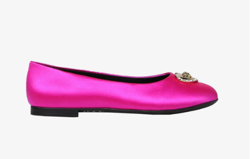 "Versace  Girls Crystal Heart Medusa Ballet Flats"