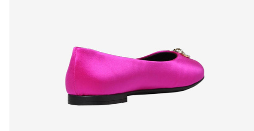 "Versace  Girls Crystal Heart Medusa Ballet Flats"