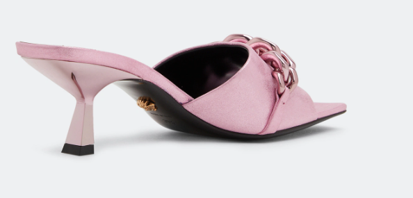 "Versace Medusa chain mid-heel mules"