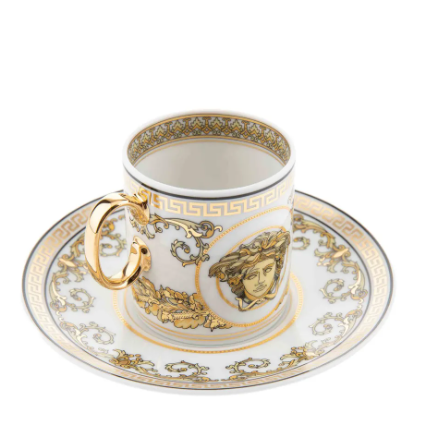 "Versace Virtus Gala espresso cup and saucers"