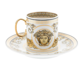 "Versace Virtus Gala espresso cup and saucers"