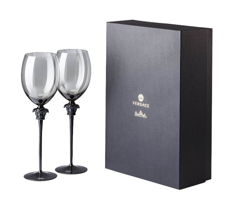 Rosenthal Versace Medusa Lumière Haze Red Wine Goblet
