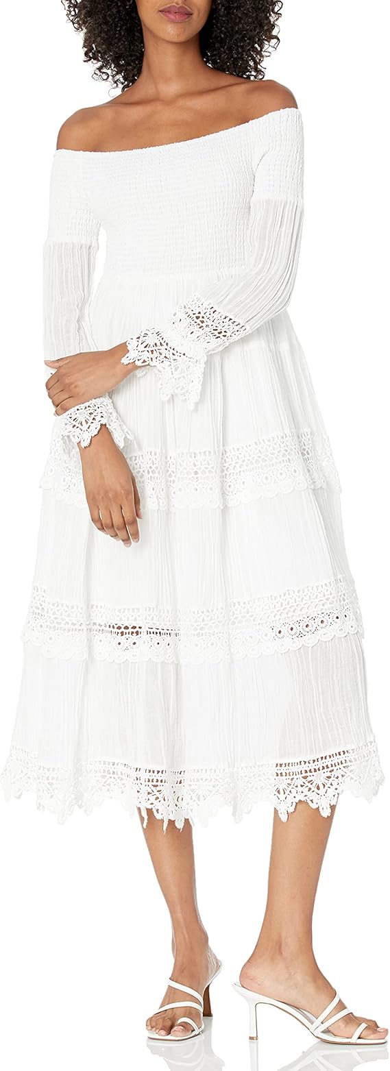 GUESS womens 3 Quarter Sleeve Amberlee Long Dress Dress