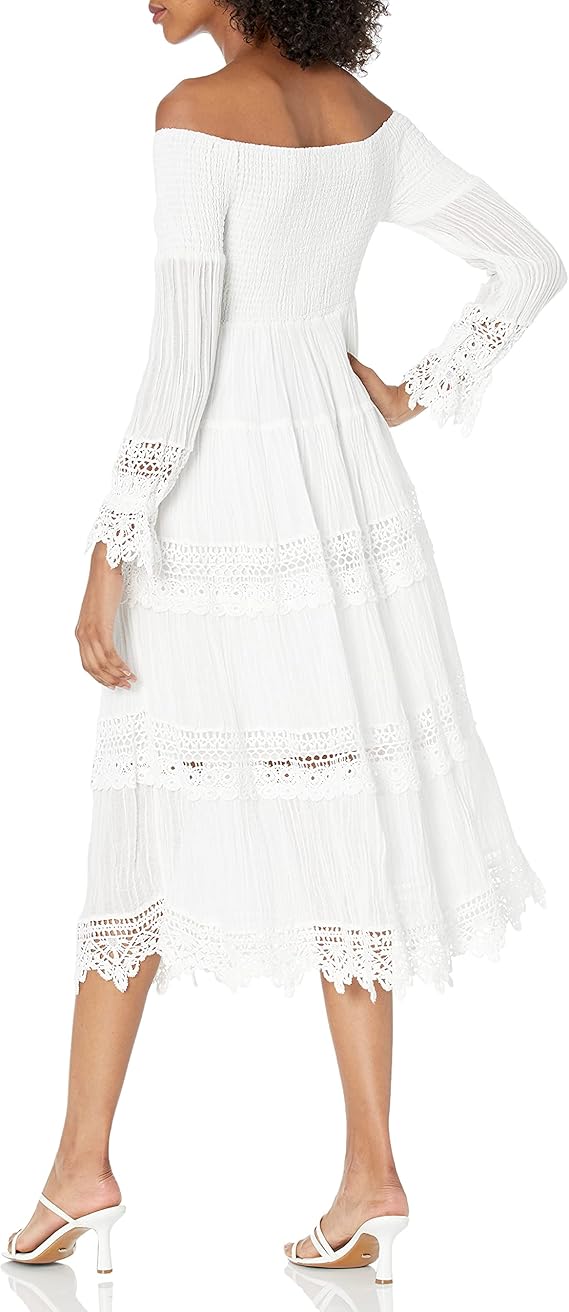 GUESS womens 3 Quarter Sleeve Amberlee Long Dress Dress