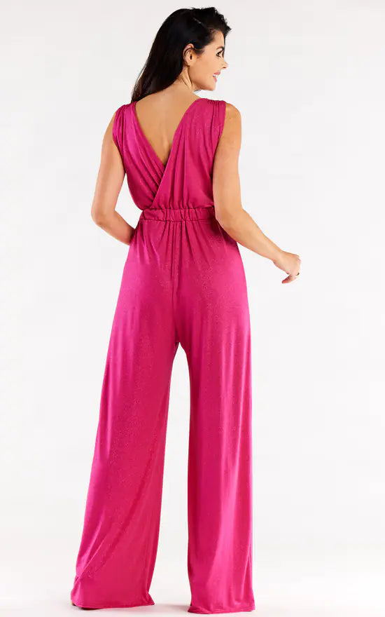 Party Jumpsuit With Wide Leg In Pink