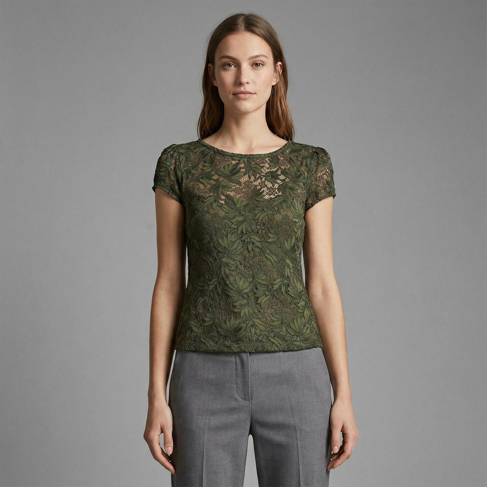 Pre-owned Blouse - khaki