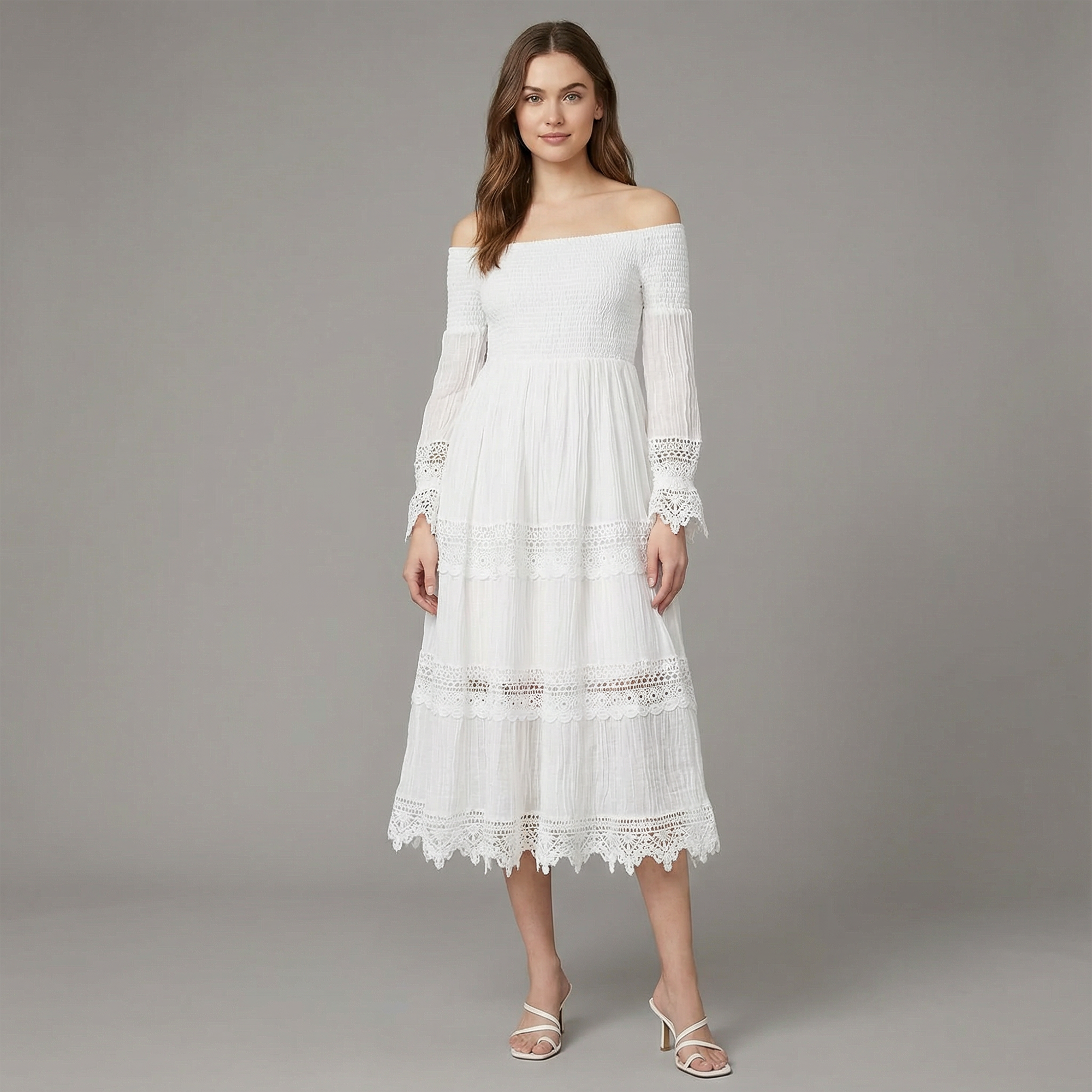 GUESS womens 3 Quarter Sleeve Amberlee Long Dress Dress