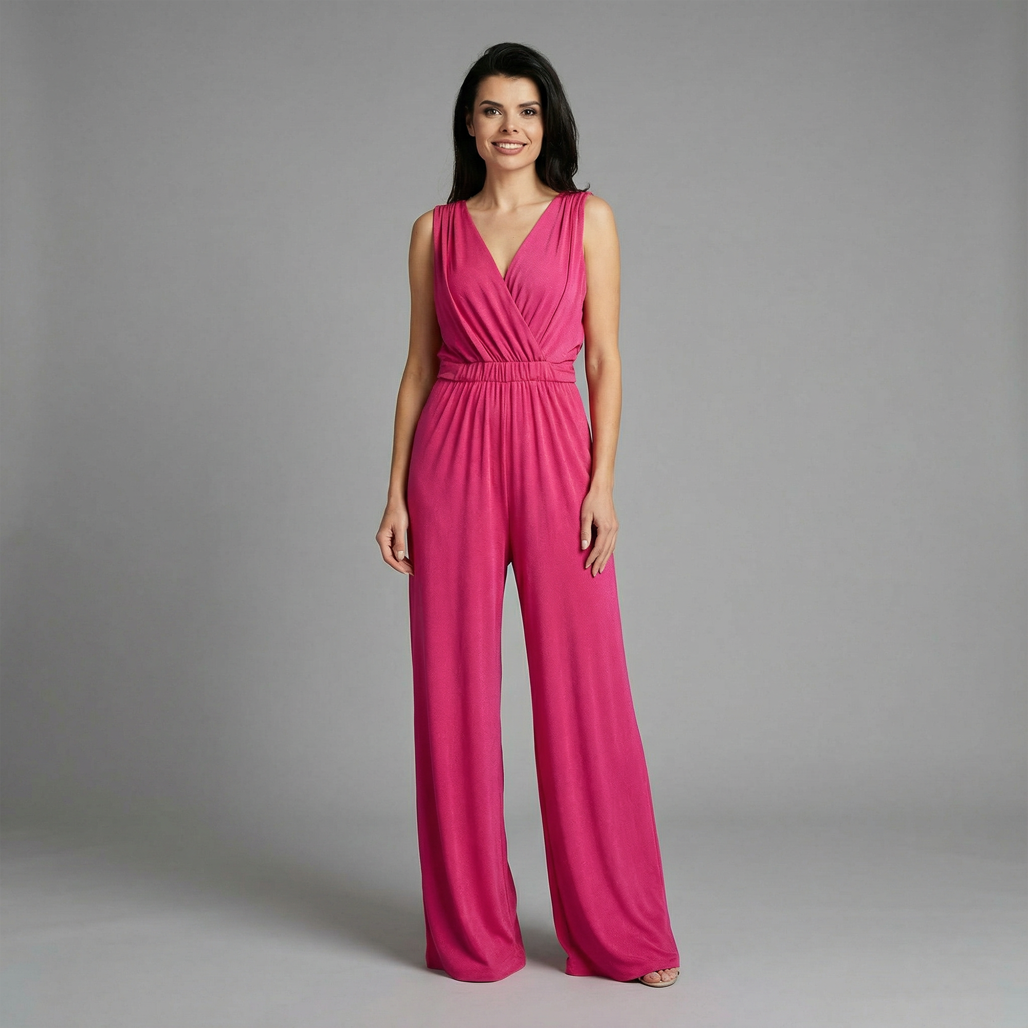 Party Jumpsuit With Wide Leg In Pink