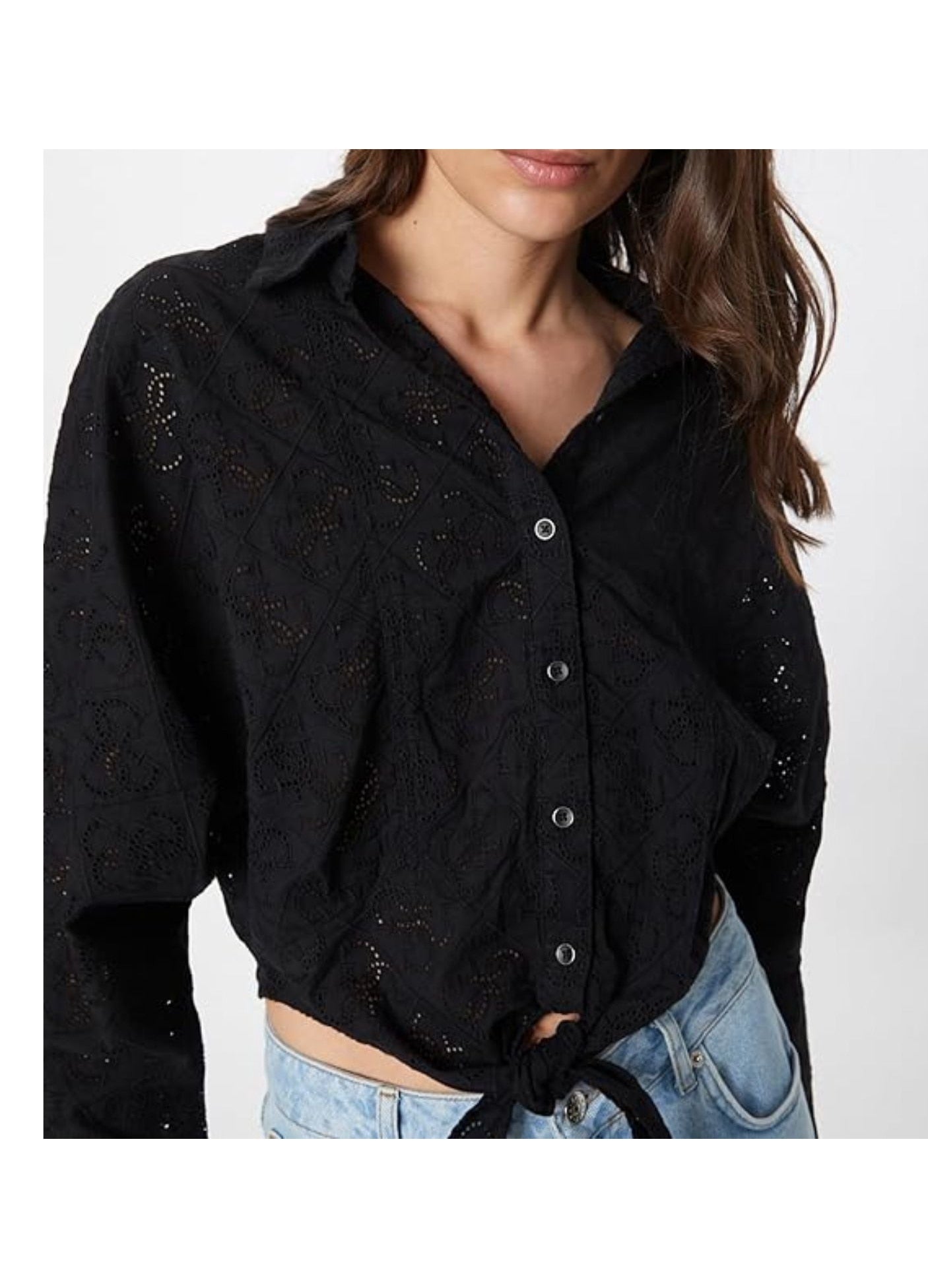 Camasa dama, GUESS, Bumbac, Negru